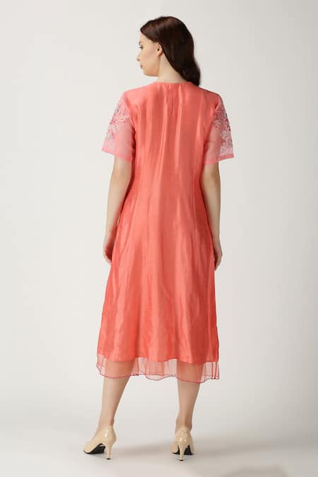 Shop Archana Shah Orange Bemberg Silk Printed Kurta at Aza Fashions Shop_Archana Shah_Orange Bemberg Silk Printed Kurta _at_Aza_Fashions