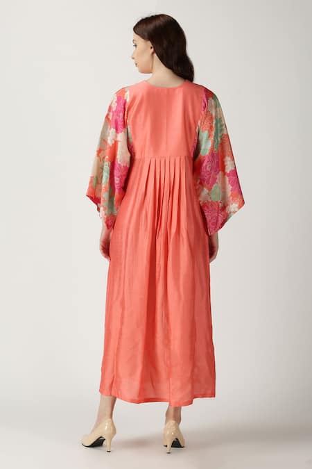 Shop Archana Shah Orange Bemberg Silk Printed Kurta at Aza Fashions Shop_Archana Shah_Orange Bemberg Silk Printed Kurta _at_Aza_Fashions