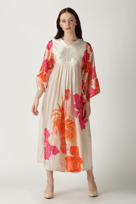 Archana Shah White Bemberg Silk Printed Kurta Online at Aza Fashions Archana Shah_White Bemberg Silk Printed Kurta _Online_at_Aza_Fashions