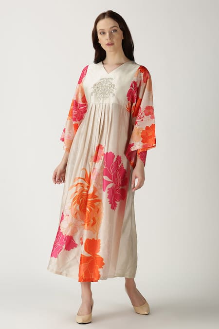 Buy Archana Shah White Bemberg Silk Printed Kurta Online at Aza Fashions Buy_Archana Shah_White Bemberg Silk Printed Kurta _Online_at_Aza_Fashions