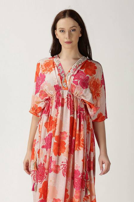 Shop Archana Shah White Crepe Silk Printed Kaftan Online at Aza Fashions Shop_Archana Shah_White Crepe Silk Printed Kaftan _Online_at_Aza_Fashions