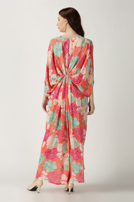 Shop Archana Shah Orange Crepe Silk Printed Kaftan at Aza Fashions Shop_Archana Shah_Orange Crepe Silk Printed Kaftan _at_Aza_Fashions