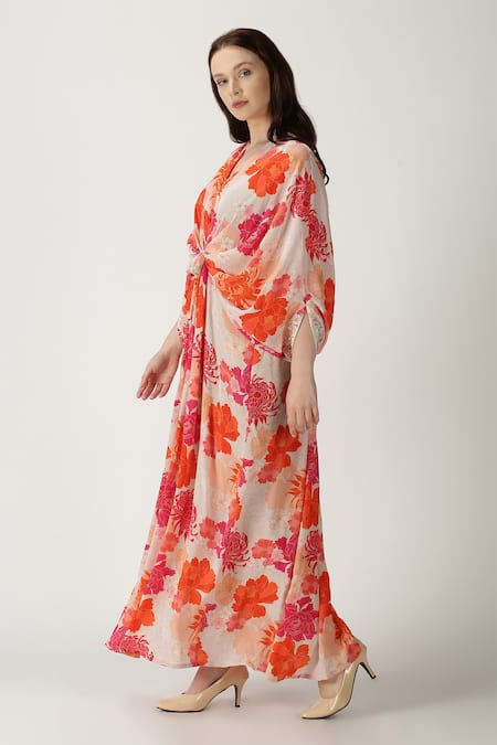 Shop Archana Shah White Crepe Silk Printed Kaftan Online at Aza Fashions Shop_Archana Shah_White Crepe Silk Printed Kaftan _Online_at_Aza_Fashions