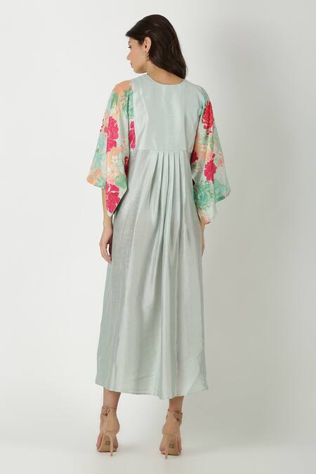 Shop Archana Shah Blue Bemberg Silk Printed Kurta at Aza Fashions Shop_Archana Shah_Blue Bemberg Silk Printed Kurta _at_Aza_Fashions