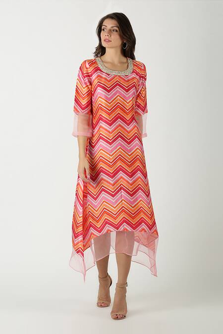 Archana Shah Pink Bemberg Silk Printed Kurta Online at Aza Fashions Archana Shah_Pink Bemberg Silk Printed Kurta _Online_at_Aza_Fashions