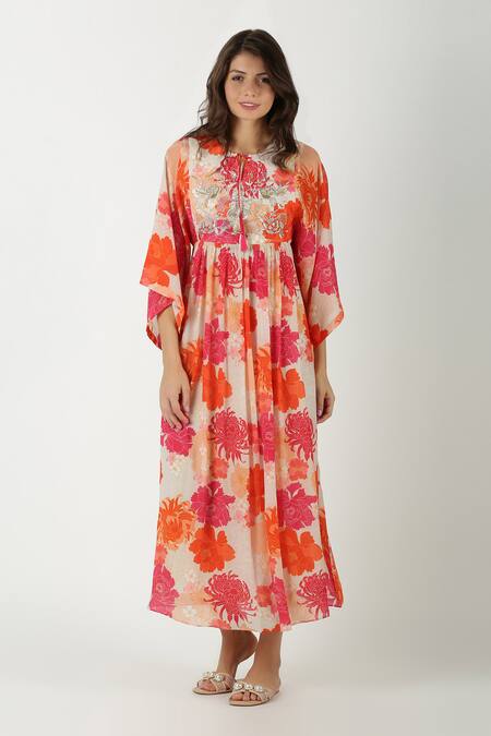 Buy Archana Shah White Crepe Silk Printed A-line Dress Online at Aza Fashions Buy_Archana Shah_White Crepe Silk Printed A-line Dress _Online_at_Aza_Fashions