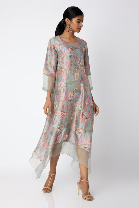 Archana Shah Printed Silk Kurta 