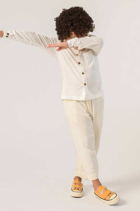 Littleens Blue Cotton Casual Shirt Online at Aza Fashions Littleens_Blue Cotton Casual Shirt _Online_at_Aza_Fashions