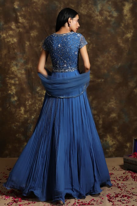 Niamh By Kriti Mirror Embroidered Anarkali With Dupatta 