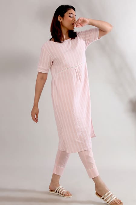 TIC Cotton Striped Kurta & Pant Set 