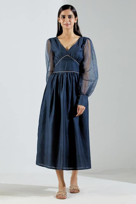 TIC Chanderi Organza Midi Dress 