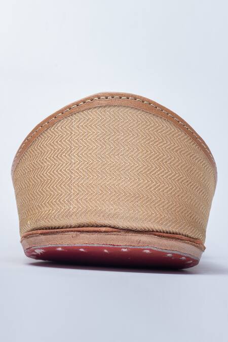 Buy_Vareli Bafna_Brown Floral Motif Printed And Embroidered Juttis _Online_at_Aza_Fashions