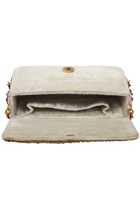 Fuchsia by aashaka mehta_Multi Color Embroidery Miracle Garden Clutch_Online_at_Aza_Fashions