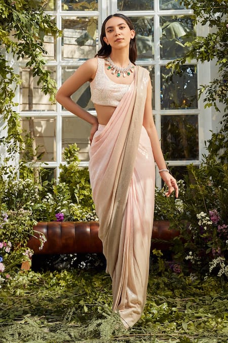 Rococo Bahar Pre-Draped Saree With Blouse 