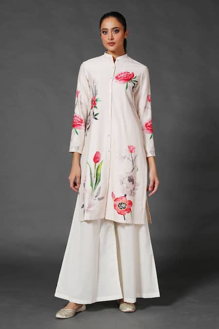 Balance by Rohit Bal Chanderi Printed Tunic & Palazzo Set 