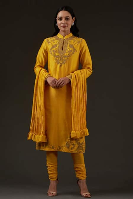 Balance By Rohit Bal Chanderi Embroidered Kurta Set 