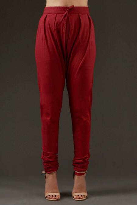 Buy_Balance By Rohit Bal_Red Cotton, Chanderi Floral Mandarin Collar Embroidered Kurta Set _Online_at_Aza_Fashions