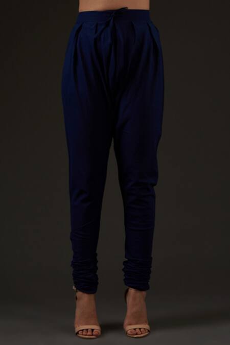 Buy_Balance By Rohit Bal_Blue Cotton, Chanderi Floral Mandarin Collar Embroidered Kurta Set _Online_at_Aza_Fashions