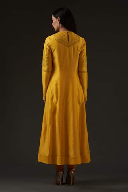 Balance By Rohit Bal Chanderi Embroidered Kalidar Kurta Set 