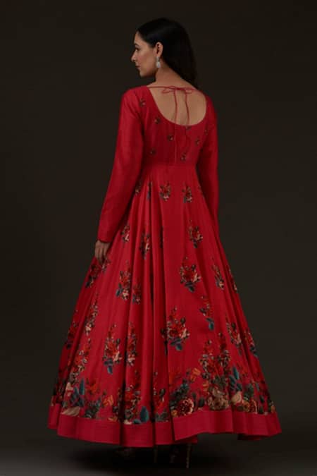 Balance By Rohit Bal Chanderi Floral Print Anarkali Set 