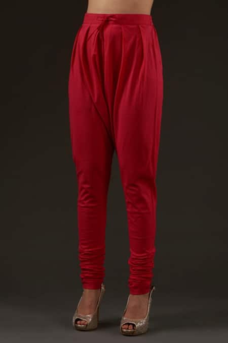 Buy_Balance By Rohit Bal_Red Cotton, Chanderi Floral Scoop Neck Print Anarkali Set _Online_at_Aza_Fashions