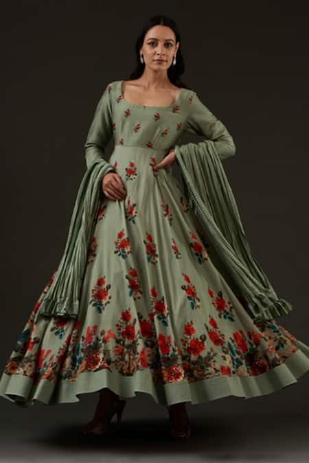 Balance by Rohit Bal Chanderi Floral Print Anarkali Set 