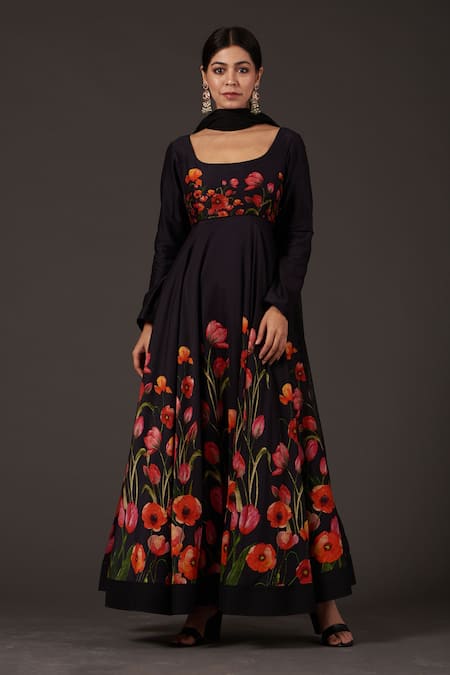 Balance by Rohit Bal Chanderi Floral Print Anarkali Set 