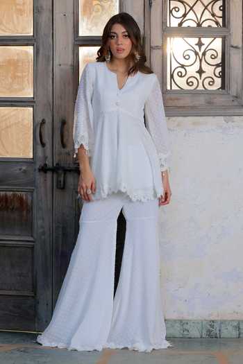 Georgette Embroidered Peplum Kurta 