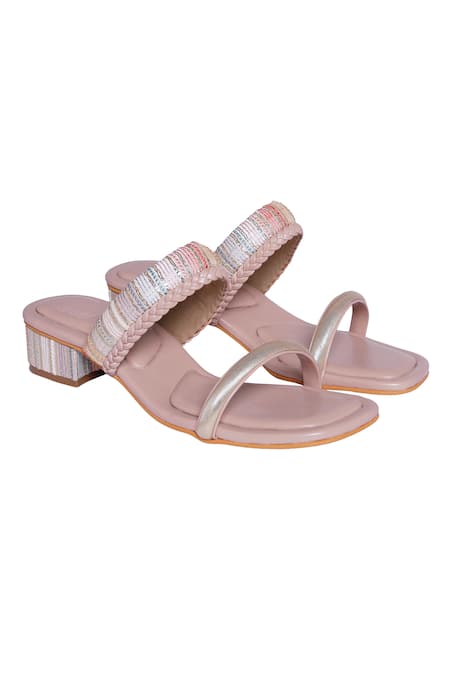 Veruschka By Payal Kothari Pink Basundi Block Heels 