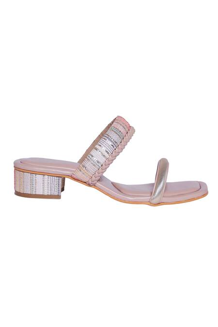 Buy Veruschka By Payal Kothari Pink Basundi Block Heels Online at Aza Fashions Buy_Veruschka By Payal Kothari_Pink Basundi Block Heels _Online_at_Aza_Fashions