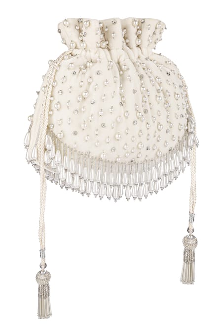 Fuchsia Velvet Embellished Potli Bag 