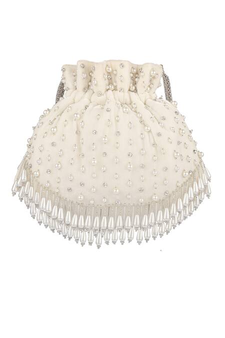 Buy Fuchsia by aashaka mehta Silver Beads, Embroidery Velvet Embellished Potli Bag Online at Aza Fashions Buy_Fuchsia by aashaka mehta_Silver Beads, Embroidery Velvet Embellished Potli Bag _Online_at_Aza_Fashions