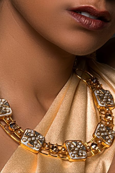 Bblingg Gold Plated Kundan Choker Necklace