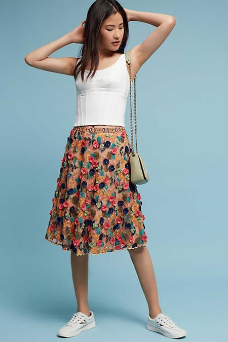 Bhanuni By Jyoti Embroidered Midi Skirt 