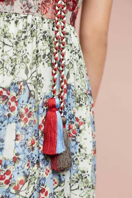 Bhanuni By Jyoti Green Viscose Georgette Round Floral Printed Gown at Aza Fashions Bhanuni By Jyoti_Green Viscose Georgette Round Floral Printed Gown _at_Aza_Fashions