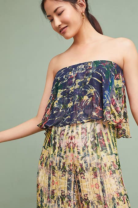 Bhanuni By Jyoti Beige Georgette Bandeau Printed Jumpsuit Online at Aza Fashions Bhanuni By Jyoti_Beige Georgette Bandeau Printed Jumpsuit _Online_at_Aza_Fashions