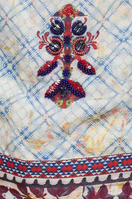 Buy Bhanuni By Jyoti Blue Polyester Round Printed Top Online at Aza Fashions Buy_Bhanuni By Jyoti_Blue Polyester Round Printed Top _Online_at_Aza_Fashions