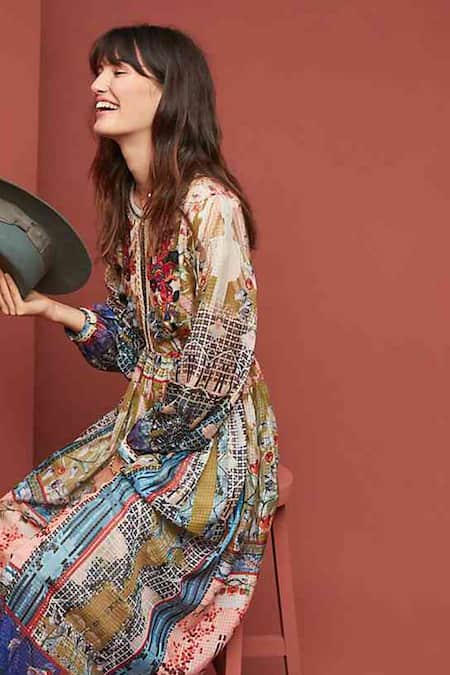 Buy Bhanuni By Jyoti Beige Viscose Round Printed Gown Online at Aza Fashions Buy_Bhanuni By Jyoti_Beige Viscose Round Printed Gown _Online_at_Aza_Fashions