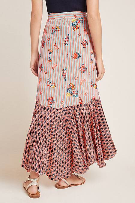 Bhanuni By Jyoti Red Viscose Crepe Printed Midi Skirt Online at Aza Fashions Bhanuni By Jyoti_Red Viscose Crepe Printed Midi Skirt _Online_at_Aza_Fashions