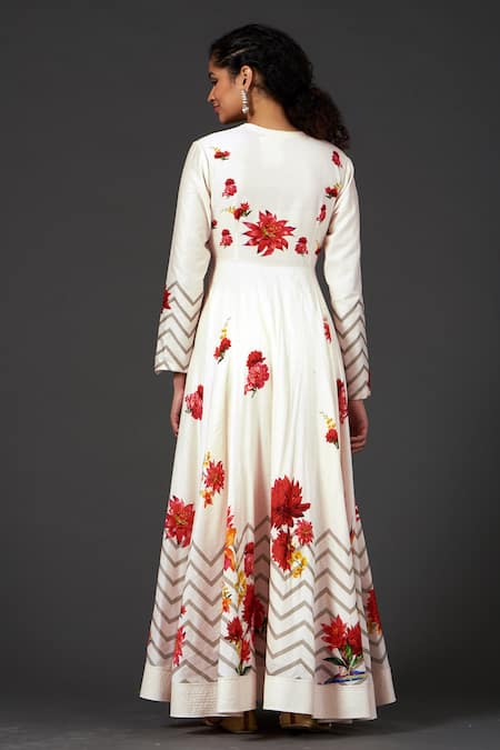 Balance By Rohit Bal Chanderi Floral Print Anarkali Set 