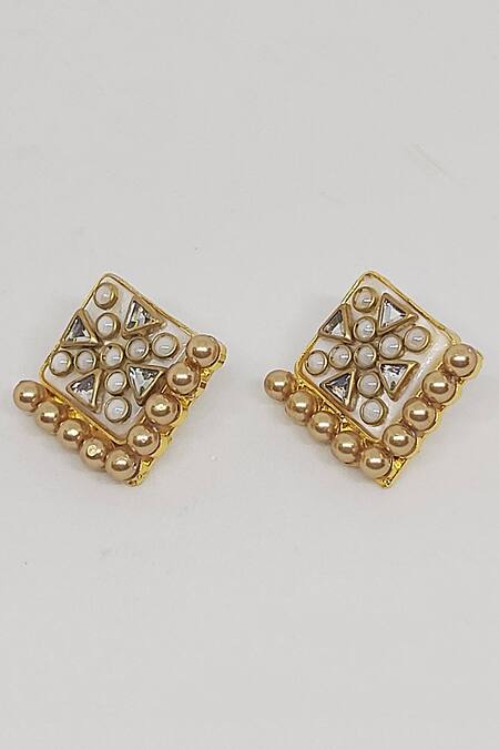 Buy Bblingg Gold Plated Crystals, Pearls Studs Online at Aza Fashions Buy_Bblingg_Gold Plated Crystals, Pearls Studs _Online_at_Aza_Fashions
