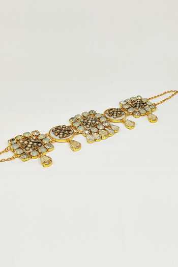 Shop_Bblingg_Gold Plated Crystal And Kundan Choker _Online_at_Aza_Fashions