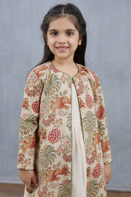 Buy_Torani_White Chanderi Embroidery Airawata Dhuni Chogha And Dress Set _Online_at_Aza_Fashions