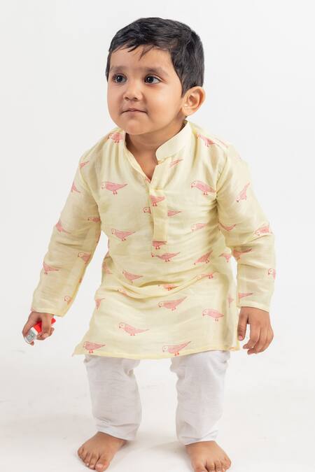 MR Brat Green Chanderi, Cotton Printed Kurta Set Online at Aza Fashions MR Brat_Green Chanderi, Cotton Printed Kurta Set _Online_at_Aza_Fashions