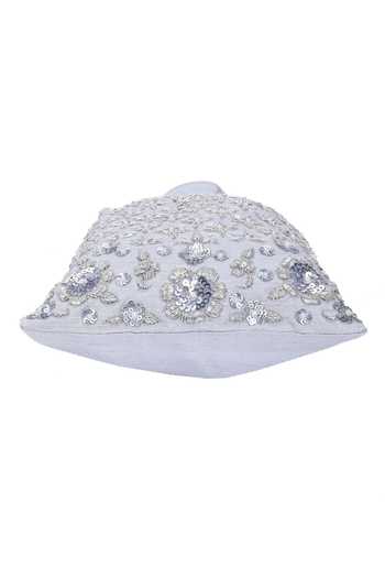 Shop_The Purple Sack_Silver Embroidery Potli Bag _Online_at_Aza_Fashions
