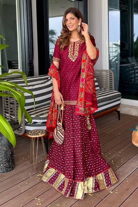 Shrutkirti Chanderi Woven Lehenga Set 