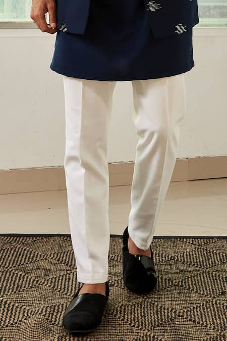 Tisa - Men_Blue Viscose Polyester Embroidered Bandhgala And Kurta Set_Online_at_Aza_Fashions