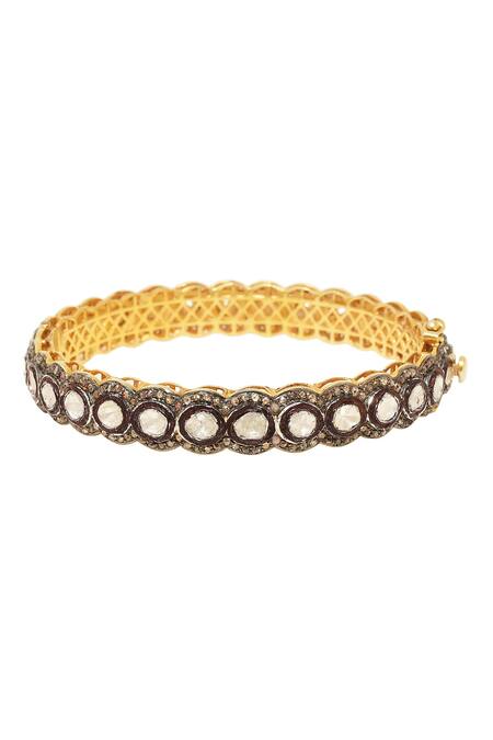 The Alchemy Studio_Black Uncut Diamond Bangle Single Pc_Online_at_Aza_Fashions