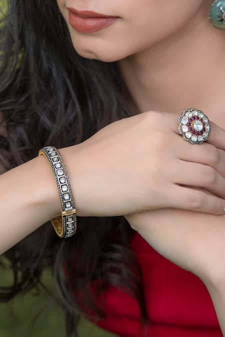 Buy_The Alchemy Studio_Black Uncut Diamond Bangle Single Pc_Online_at_Aza_Fashions