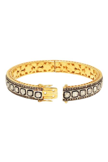 Shop_The Alchemy Studio_Black Uncut Diamond Bangle Single Pc_Online_at_Aza_Fashions